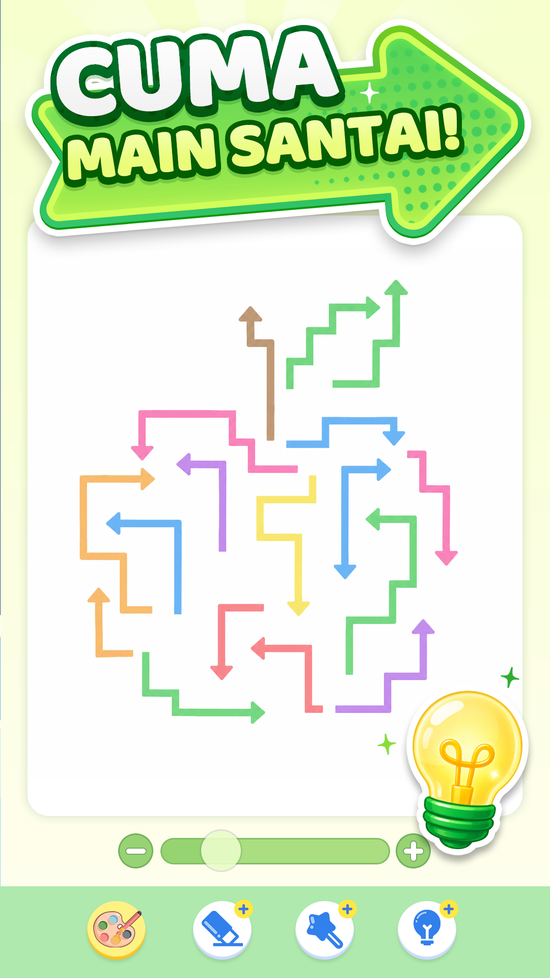 Lucky Arrows puzzle board with sliding arrows